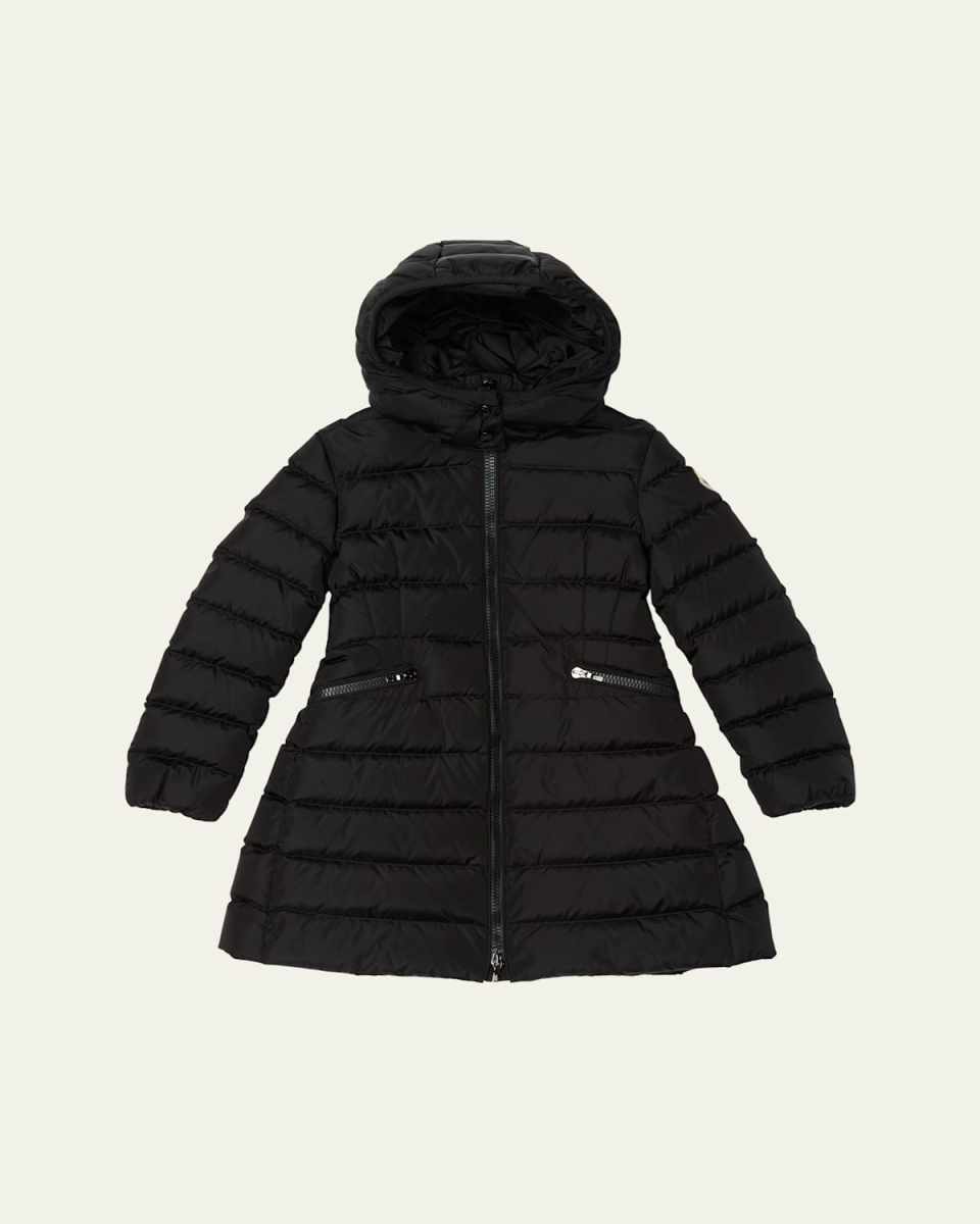 Girl's Charpal Hooded Long Down Coat, Size 4-6